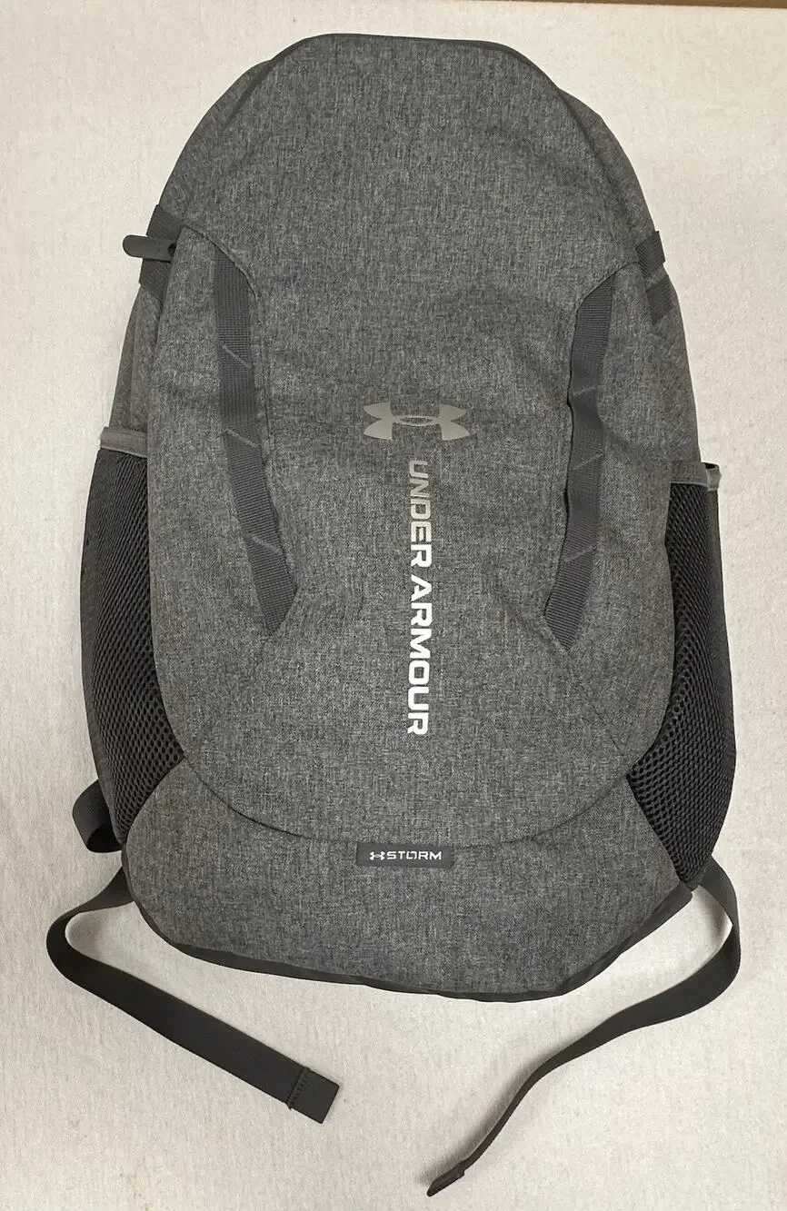 Under Armour Hustle 6.0 Backpack - Item # 1384673 Gray/black NWOT Multi Pockets